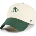 gorra-curva-beige-y-verde-ajustable-clean-up-base-runner-sure-shot-two-tone-de-mlb-de-47-brand
