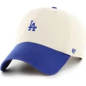 beige-und-blaue-verstellbare-gebogene-kappe-clean-up-base-runner-sure-shot-two-tone-der-los-angeles-dodgers-mlb-von-47-brand