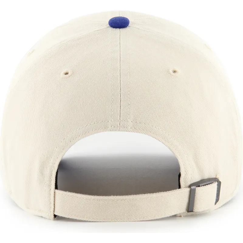 beige-und-blaue-verstellbare-gebogene-kappe-clean-up-base-runner-sure-shot-two-tone-der-los-angeles-dodgers-mlb-von-47-brand
