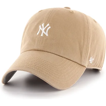 Khaki gebogene verstellbare Kappe Clean Up Base Runner der New York Yankees MLB von 47 Brand