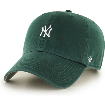 Gorra curva verde ajustable Clean Up Base Runner Mini Logo de New York Yankees MLB de 47 Brand