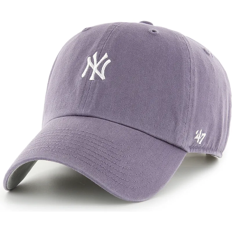 violette-verstellbare-curved-cap-clean-up-base-runner-iris-der-new-york-yankees-mlb-von-47-brand