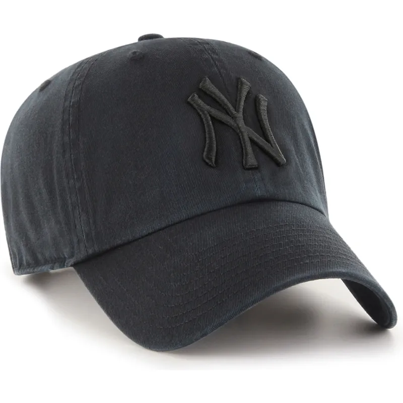 gorra-curva-negra-ajustable-con-logo-negro-clean-up-de-new-york-yankees-mlb-de-47-brand