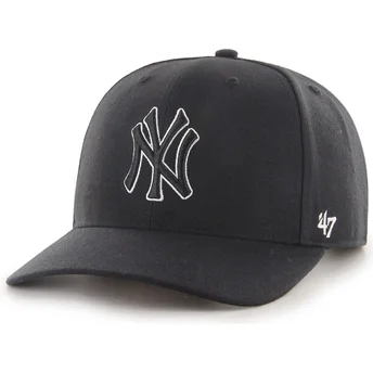47 Brand Curved Brim Black Logo Outline MVP DP Cold Zone New York Yankees MLB Black Snapback Cap