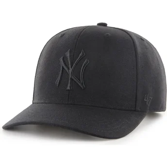 Svart kurvad snapback-keps med svart MVP DP Cold Zone-logotyp från New York Yankees MLB av 47 Brand