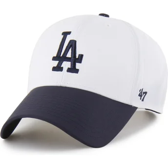 Gorra curva blanca y azul marino snapback MVP Brrr Two Tone de Los Angeles Dodgers MLB de 47 Brand