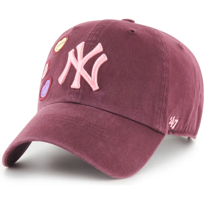 sapkak-ivelt-piros-allithato-clean-up-candy-heart-new-york-yankees-mlb-47-brand