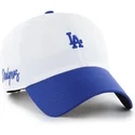 weisse-und-blaue-verstellbare-gebogene-kappe-clean-up-vista-mini-two-tone-der-los-angeles-dodgers-mlb-von-47-brand
