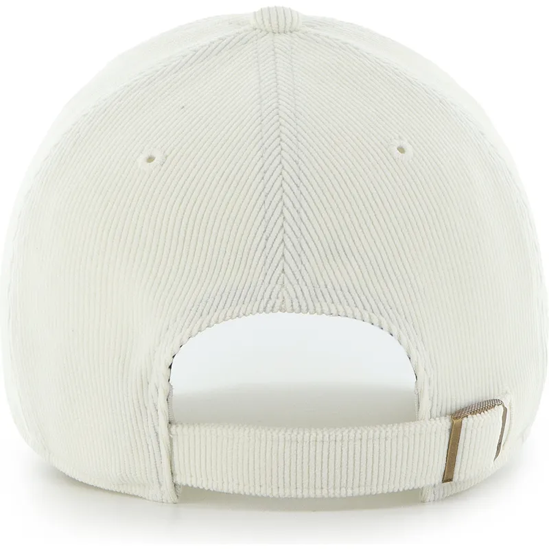 beige-verstellbare-curved-cap-clean-up-mini-script-cord-der-new-york-yankees-mlb-von-47-brand
