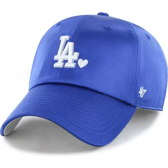 Blaue verstellbare gebogene Kappe Clean Up With Love der Los Angeles Dodgers MLB von 47 Brand