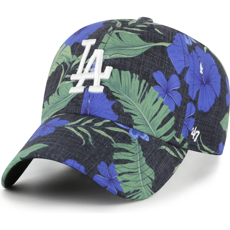 mehrfarbige-verstellbare-gebogene-kappe-clean-up-beach-side-der-los-angeles-dodgers-mlb-von-47-brand