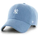 blaue-gebogene-verstellbare-kappe-clean-up-cord-base-runner-der-new-york-yankees-mlb-von-47-brand