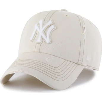 Sapkák ívelt bézs állítható Clean Up Weathered Mojave New York Yankees MLB 47 Brand