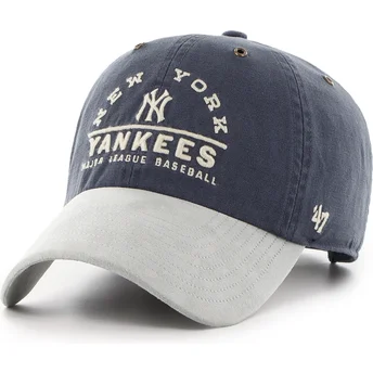 Sapkák ívelt sötétkék állítható Clean Up Windham Suede Vintage New York Yankees MLB 47 Brand