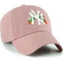 47-brand-curved-brim-clean-up-icon-alt-strawberry-new-york-yankees-mlb-pink-adjustable-cap