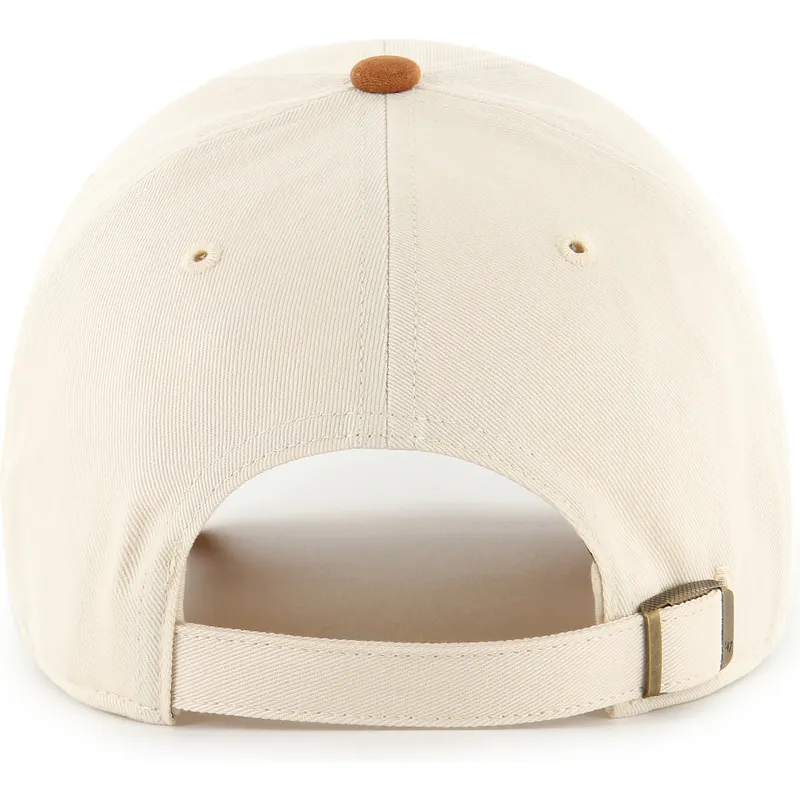 bojd-keps-beige-och-brun-justerbar-clean-up-mini-script-suede-visor-new-york-yankees-mlb-av-47-brand