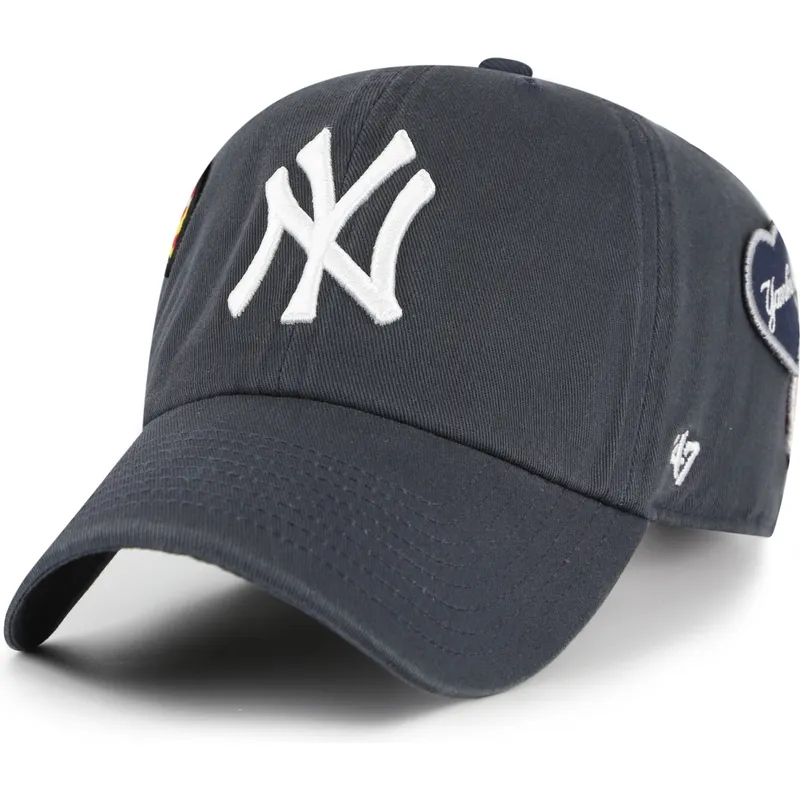 47-brand-curved-brim-clean-up-badges-vintage-new-york-yankees-mlb-navy-blue-adjustable-cap