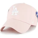 gorra-curva-rosa-ajustable-clean-up-badges-de-los-angeles-dodgers-mlb-de-47-brand