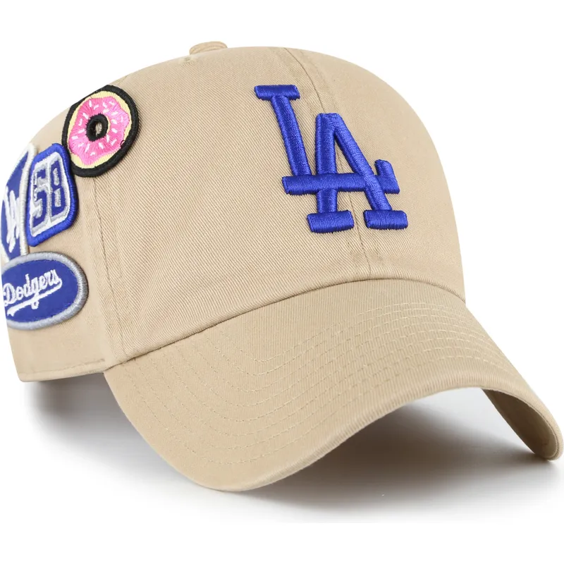 sapkak-ivelt-khaki-allithato-clean-up-badges-los-angeles-dodgers-mlb-47-brand