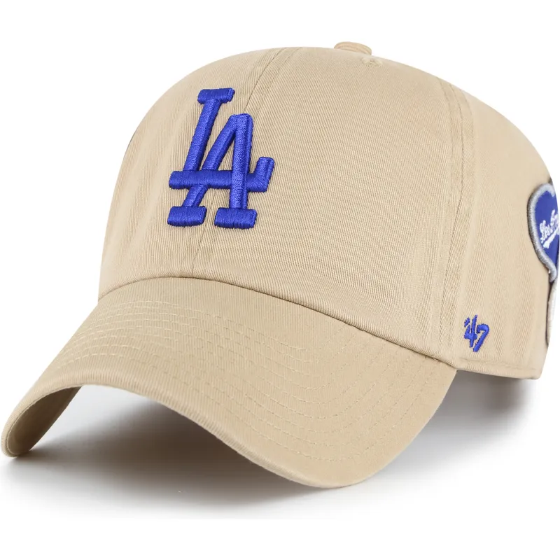 sapkak-ivelt-khaki-allithato-clean-up-badges-los-angeles-dodgers-mlb-47-brand