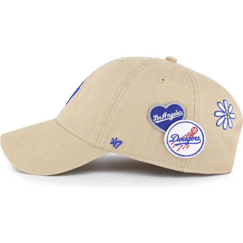 sapkak-ivelt-khaki-allithato-clean-up-badges-los-angeles-dodgers-mlb-47-brand
