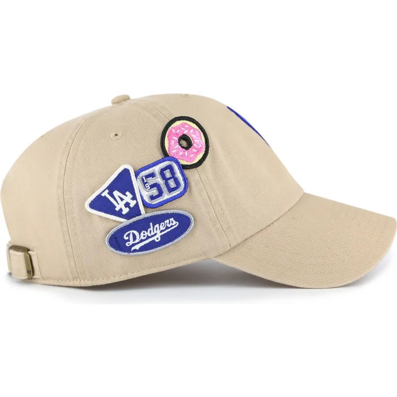 sapkak-ivelt-khaki-allithato-clean-up-badges-los-angeles-dodgers-mlb-47-brand