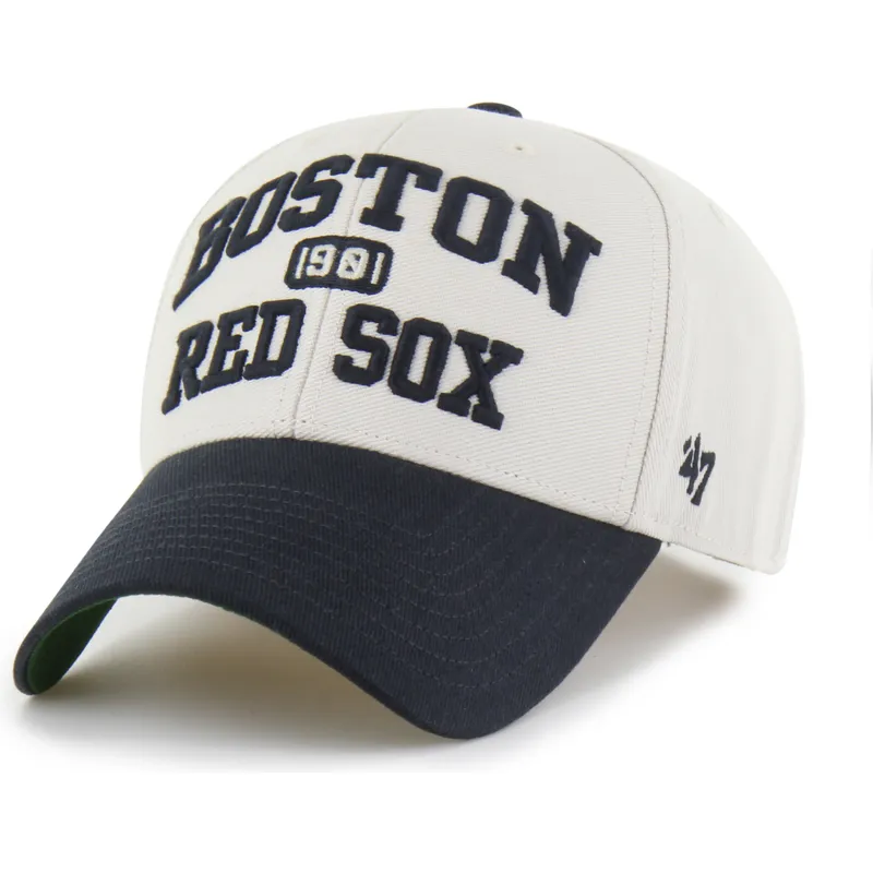 beige-und-marineblaue-verstellbare-curved-cap-mvp-broke-line-der-boston-red-sox-mlb-von-47-brand