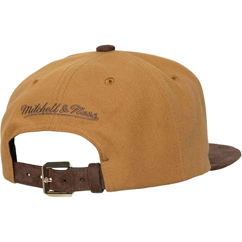 mitchell-ness-flat-brim-coffee-strapback-los-angeles-lakers-nba-brown-adjustable-cap