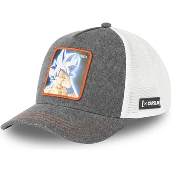 Gorra trucker gris y blanca Son Goku Ultra Instinct DBS8 GOKB Dragon Ball de Capslab