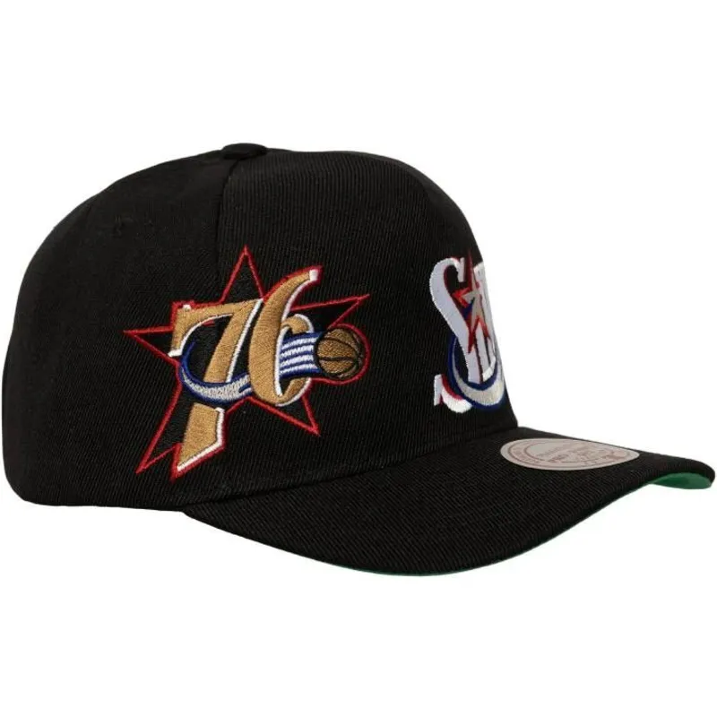 mitchell-ness-curved-brim-busted-pro-philadelphia-76ers-nba-black-snapback-cap