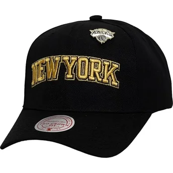 Sapkák ívelt fekete snapback Pinned Gold Pro New York Knicks NBA Mitchell & Ness
