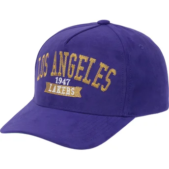 Sapkák ívelt lila snapback Shady Suede Pro Los Angeles Lakers NBA Mitchell & Ness