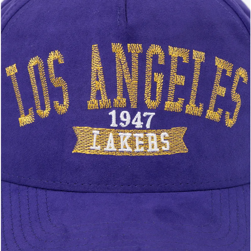 violette-gebogene-snapback-kappe-shady-suede-pro-der-los-angeles-lakers-nba-von-mitchell-ness