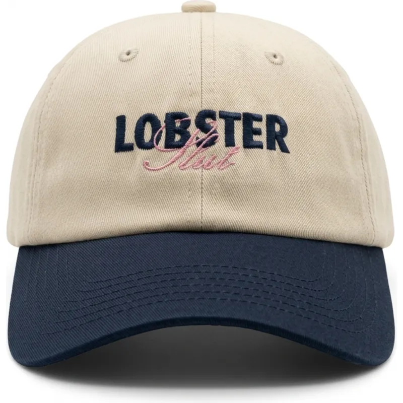 gorra-curva-beige-y-azul-marino-ajustable-lobster-slut-de-pica-pica