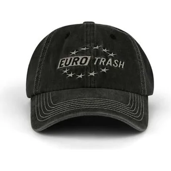 Sapkák ívelt fekete állítható pánt Eurotrash Distressed Washed Pica Pica