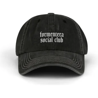 Sapkák ívelt fekete állítható pánt Formentera Distressed Washed Pica Pica