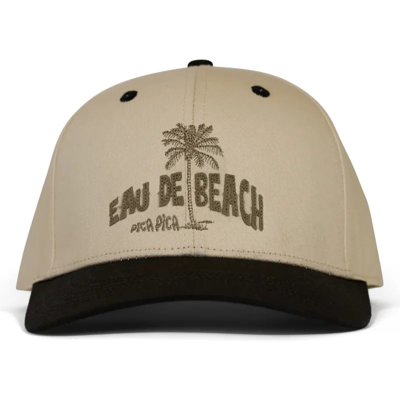 beige-und-schwarze-gebogene-snapback-kappe-eau-de-beach-von-pica-pica