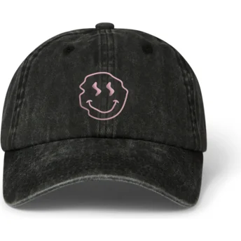 Sapkák ívelt fekete állítható pánt Smiley Washed Pica Pica