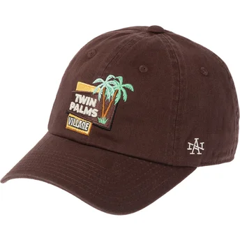 Sapkák ívelt barna állítható pánt Twin Palms Village Ballpark American Needle