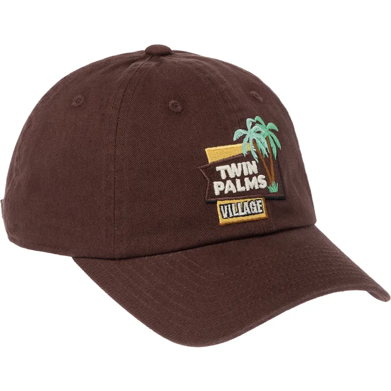 gorra-curva-marron-ajustable-twin-palms-village-ballpark-de-american-needle