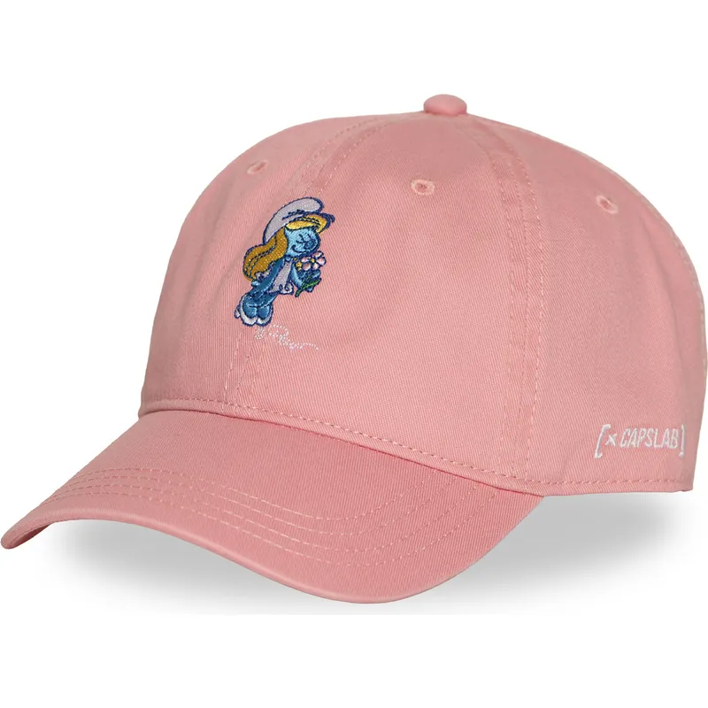 capslab-curved-brim-smurfette-smu2-fetb-the-smurfs-pink-adjustable-cap