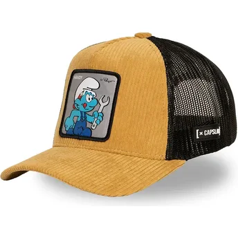 Sapkák ívelt barna snapback Pitufo Manitas SMU HANDY Los Pitufos Ezermester Törp A Hupikék Törpikék Capslab