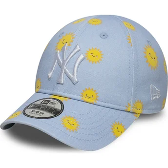 Sapkák ívelt kék állítható gyereknek 9FORTY Summer All Over Print New York Yankees MLB New Era