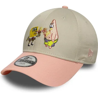 Sapkák ívelt többszínű snapback gyereknek 9FORTY SpongeBob és Patrik Csillag New Era
