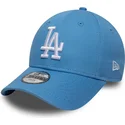 hellblaue-gebogene-verstellbare-kinderkappe-9forty-essential-der-los-angeles-dodgers-mlb-von-new-era