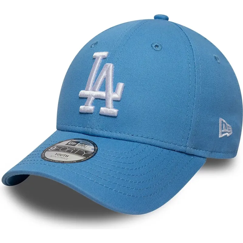 new-era-curved-brim-youth-9forty-essential-los-angeles-dodgers-mlb-light-blue-adjustable-cap