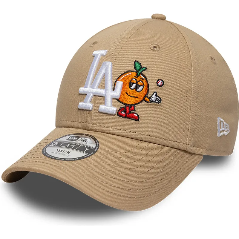 bojd-beige-justerbar-keps-for-barn-9forty-icon-los-angeles-dodgers-mlb-fran-new-era