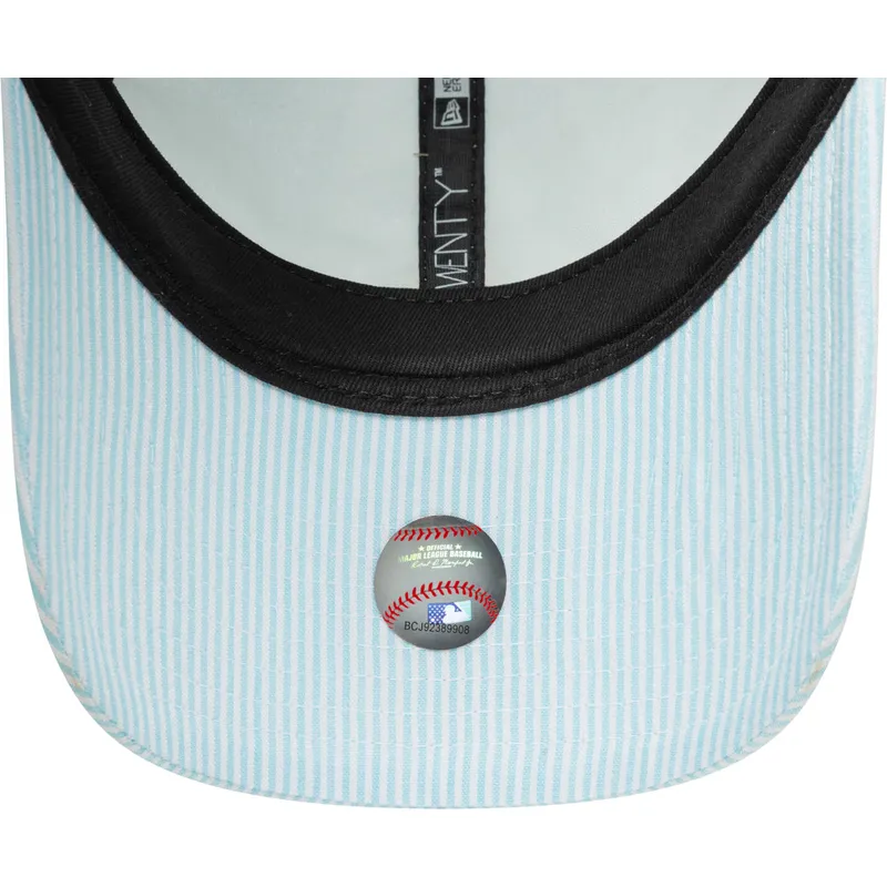 blaue-verstellbare-curved-cap-9twenty-seersucker-der-los-angeles-dodgers-mlb-von-new-era
