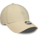 new-era-curved-brim-women-9forty-mini-cord-new-york-yankees-mlb-beige-adjustable-cap
