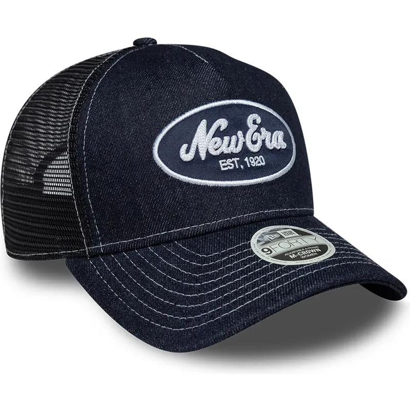 marinbla-trucker-keps-for-dam-9forty-m-crown-a-frame-fran-new-era